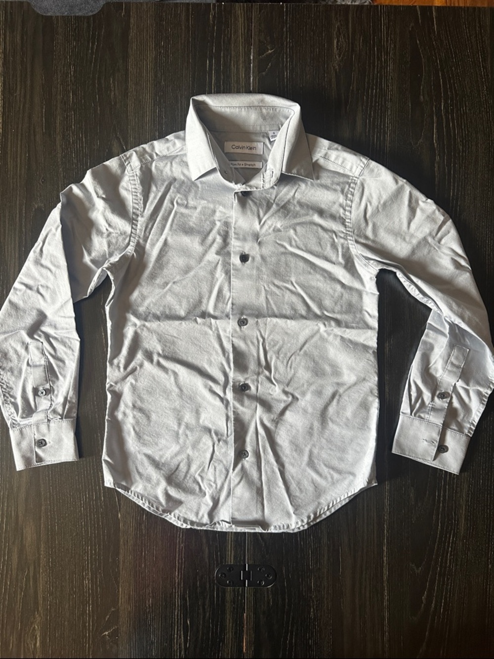 Calvin Klein Light Gray Subtle Texture Dress Shirt